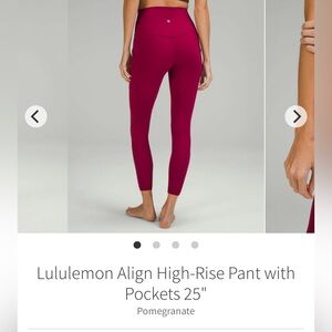 Lululemon Pomegranate High-Rise Leggings - EUC